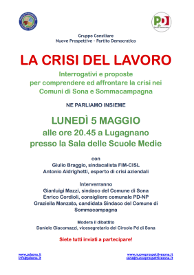 Locandina Crisi Lavoro